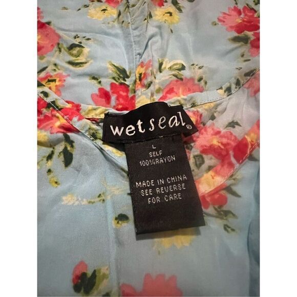 Wet Seal light blue floral mini dress with pink accent flowers - Picture 5 of 5